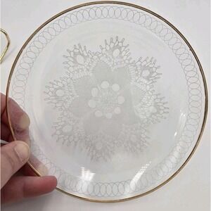 Vintage Crystal Clear Studios‎ Plate Lace Design and Gold Edges 5.75"